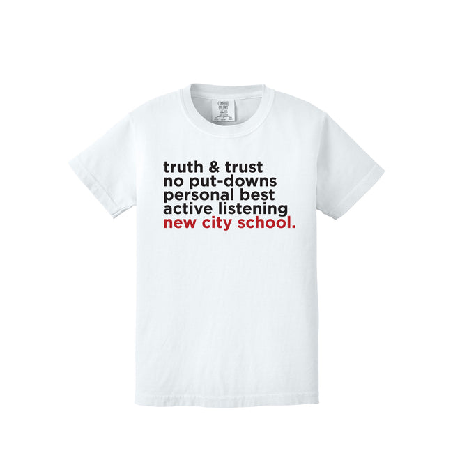 New City School - "Rules To Live By" Youth Comfort Colors Heavyweight Tee