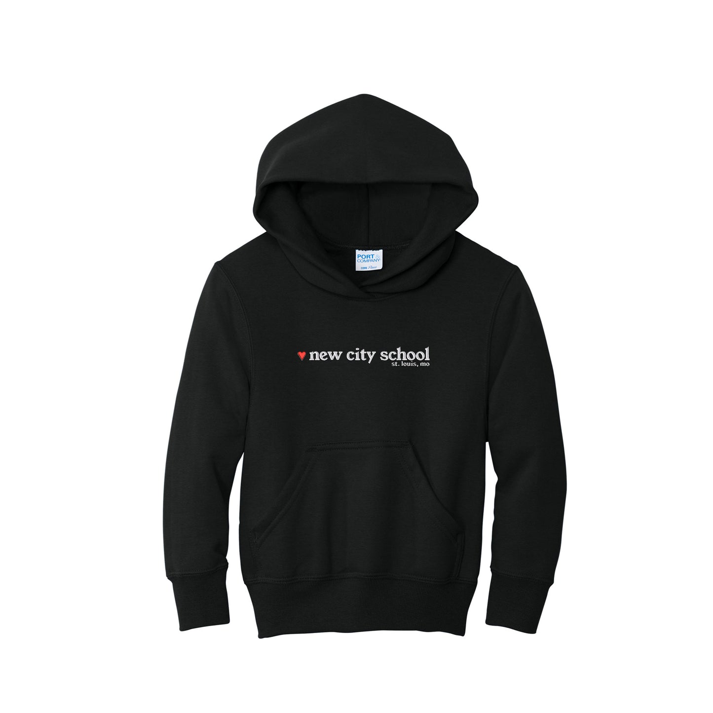 New City School - I <3 NCS Youth Port&Co Pullover Hoodie