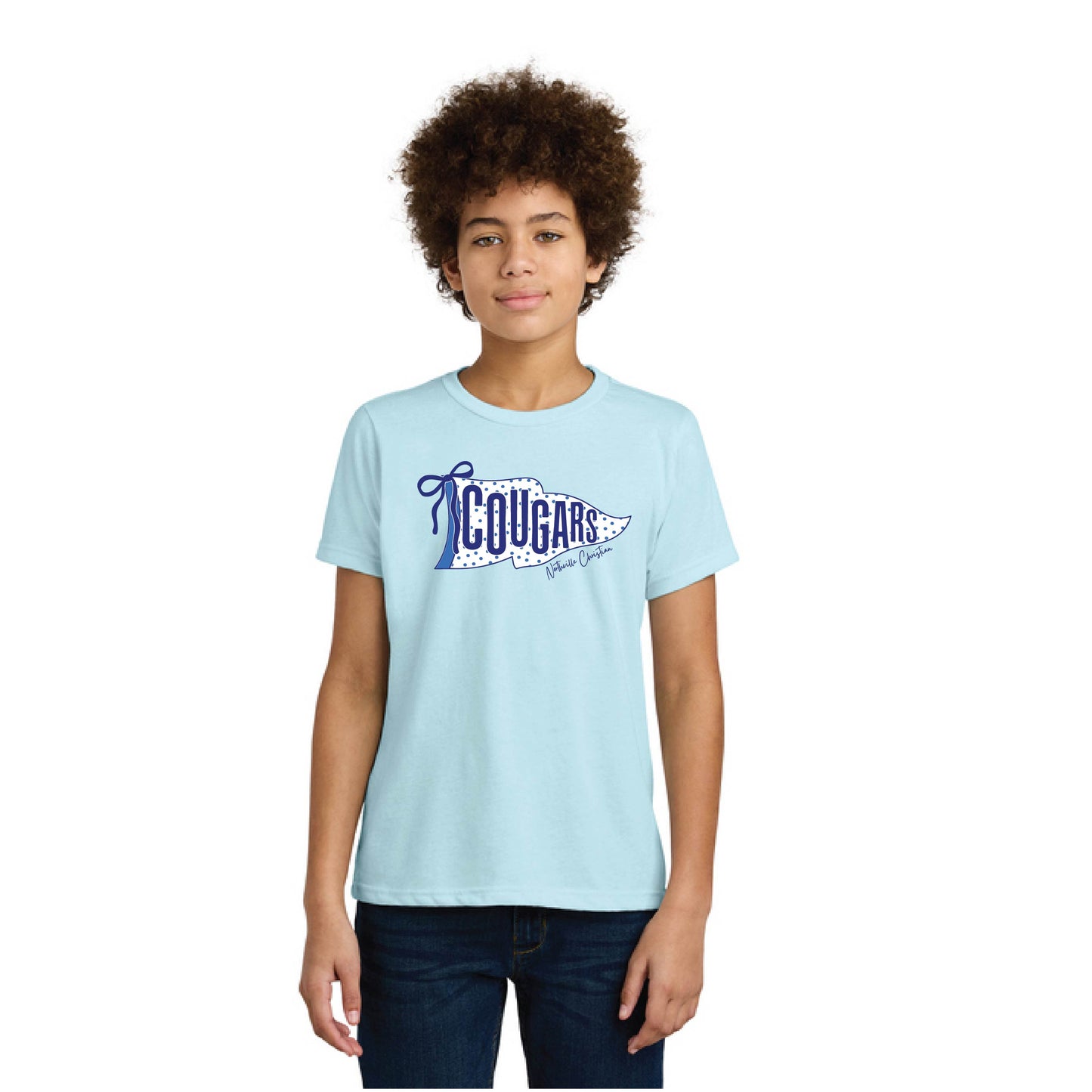 NVCS - Cougar Flag Ice Blue Youth CVC Tee