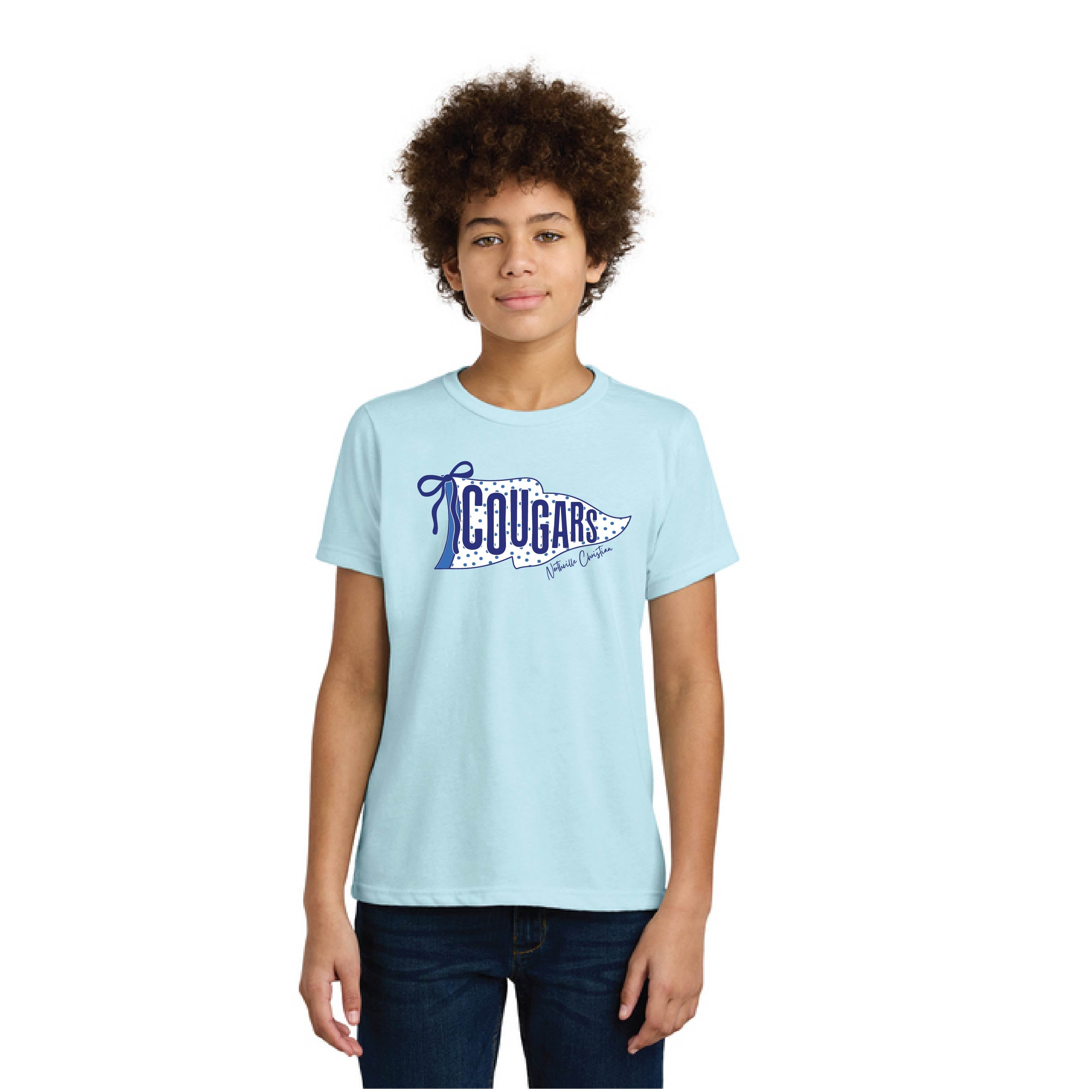 NVCS - Cougar Flag Ice Blue Youth CVC Tee