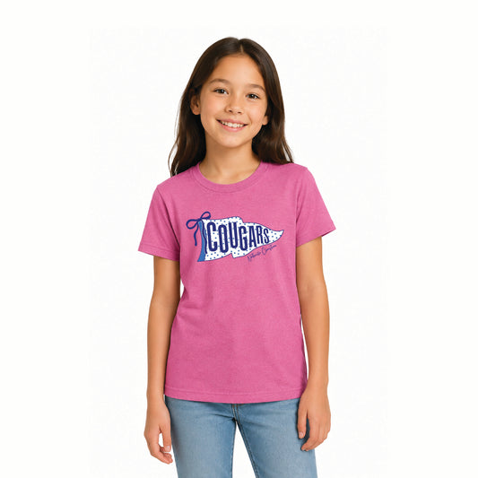 NVCS - Cougar Flag Pink Youth CVC Tee