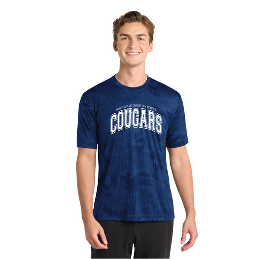 NVCS - Cougar Wordmark Adult CamoHex Tee