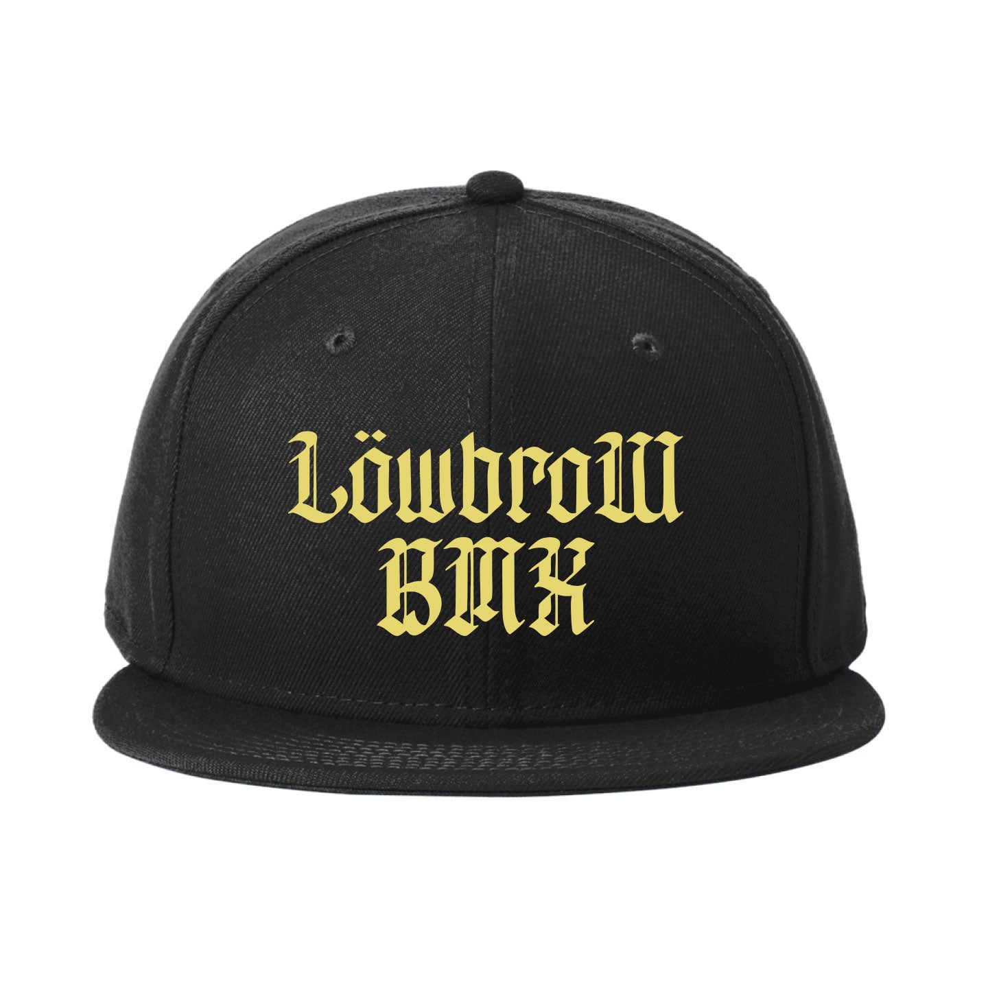 Lowbrow BMX - Old English Embroidered New Era Flat Bill Snapback Cap