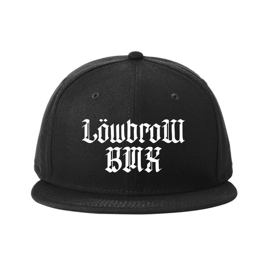 Lowbrow BMX - Old English Embroidered New Era Flat Bill Snapback Cap