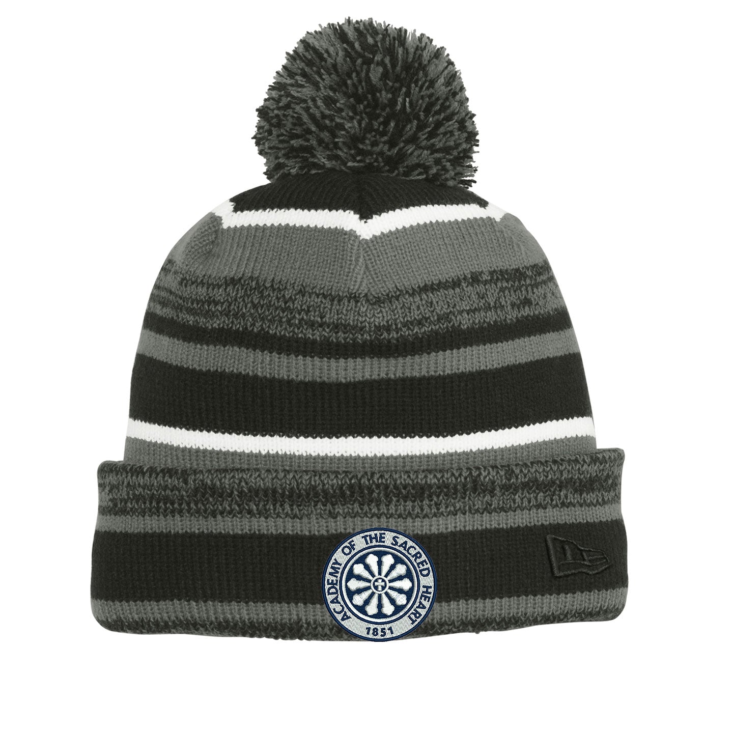 ASH -  Embroidered Rose Window New Era Pom-pom Beanie