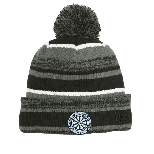 ASH -  Embroidered Rose Window New Era Pom-pom Beanie