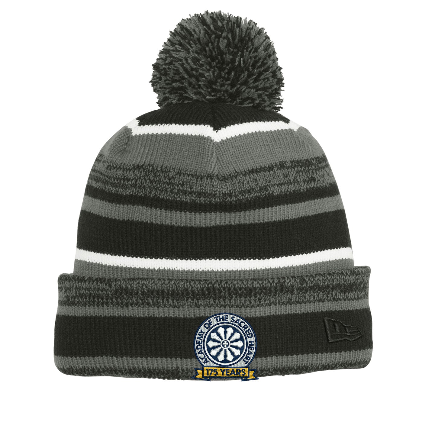 ASH -  Embroidered 175Years New Era Pom-pom Beanie