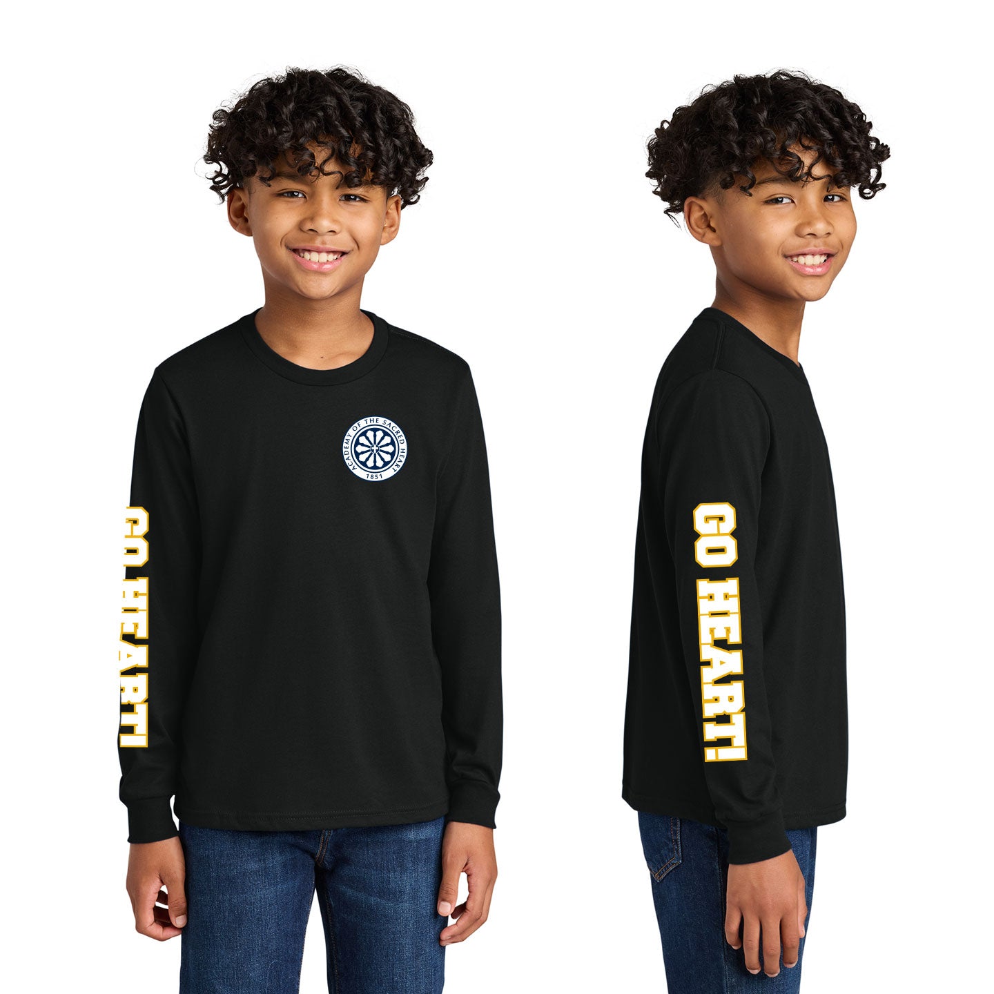 ASH - Go Heart! Printed Youth Next Level Cotton Long Sleeve