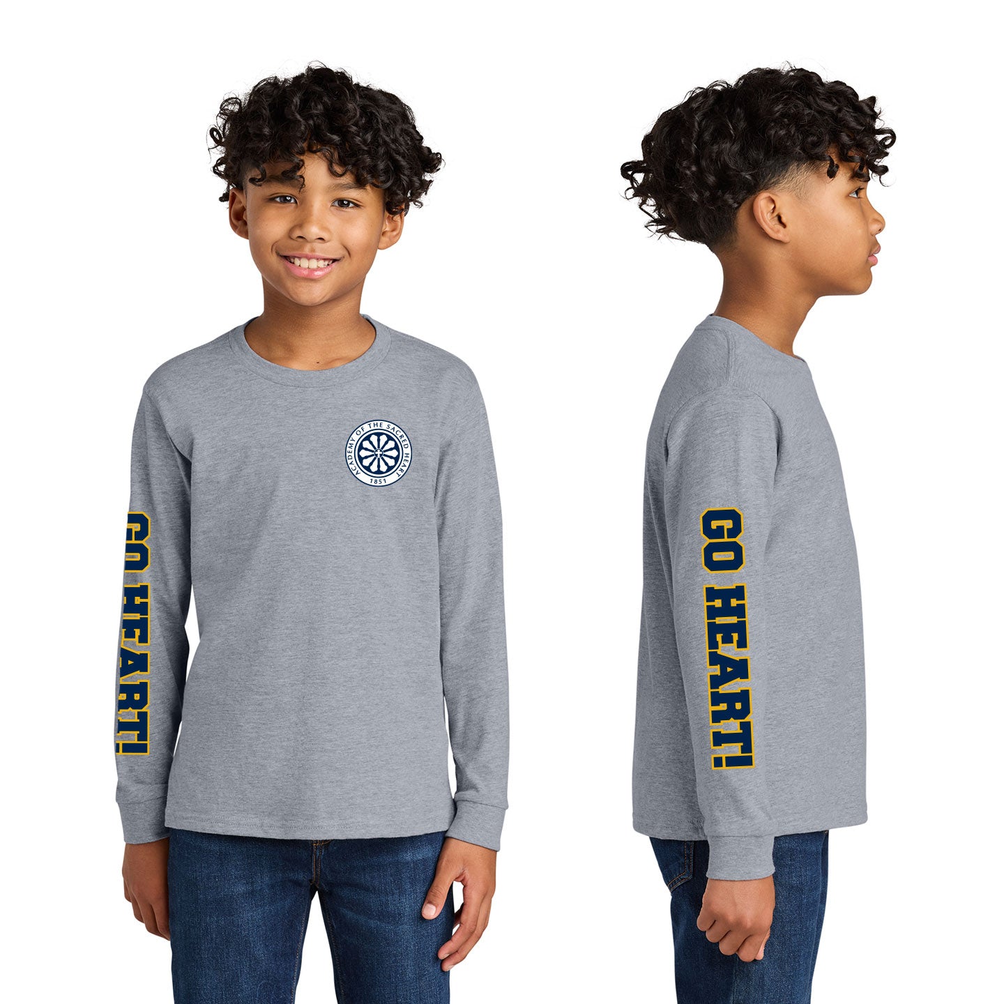 ASH - Go Heart! Printed Youth Next Level Cotton Long Sleeve