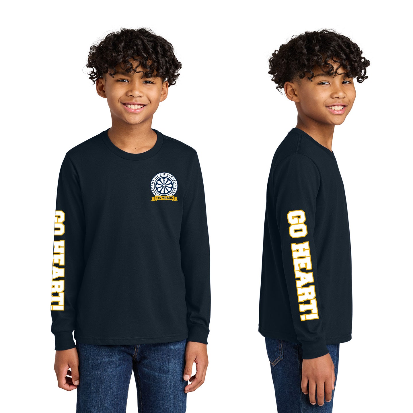 ASH - Go Heart! Printed Youth Next Level Cotton Long Sleeve