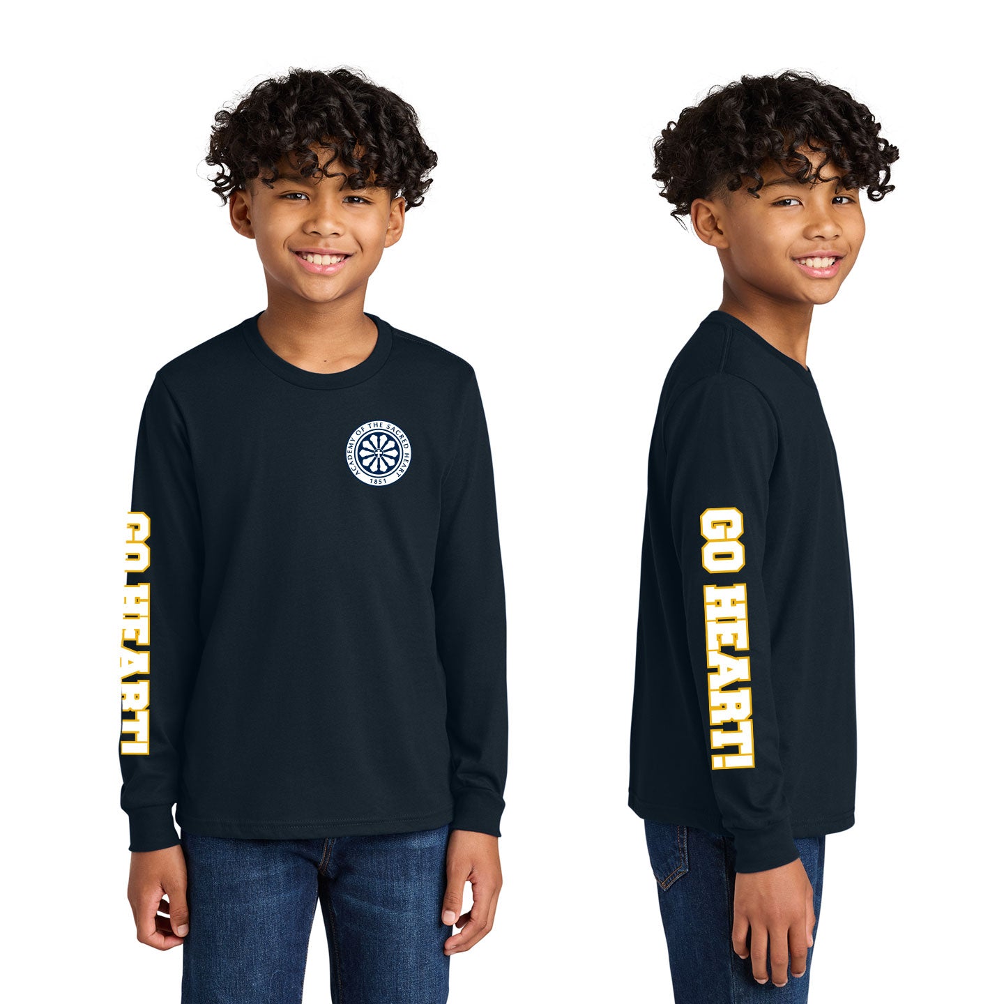 ASH - Go Heart! Printed Youth Next Level Cotton Long Sleeve