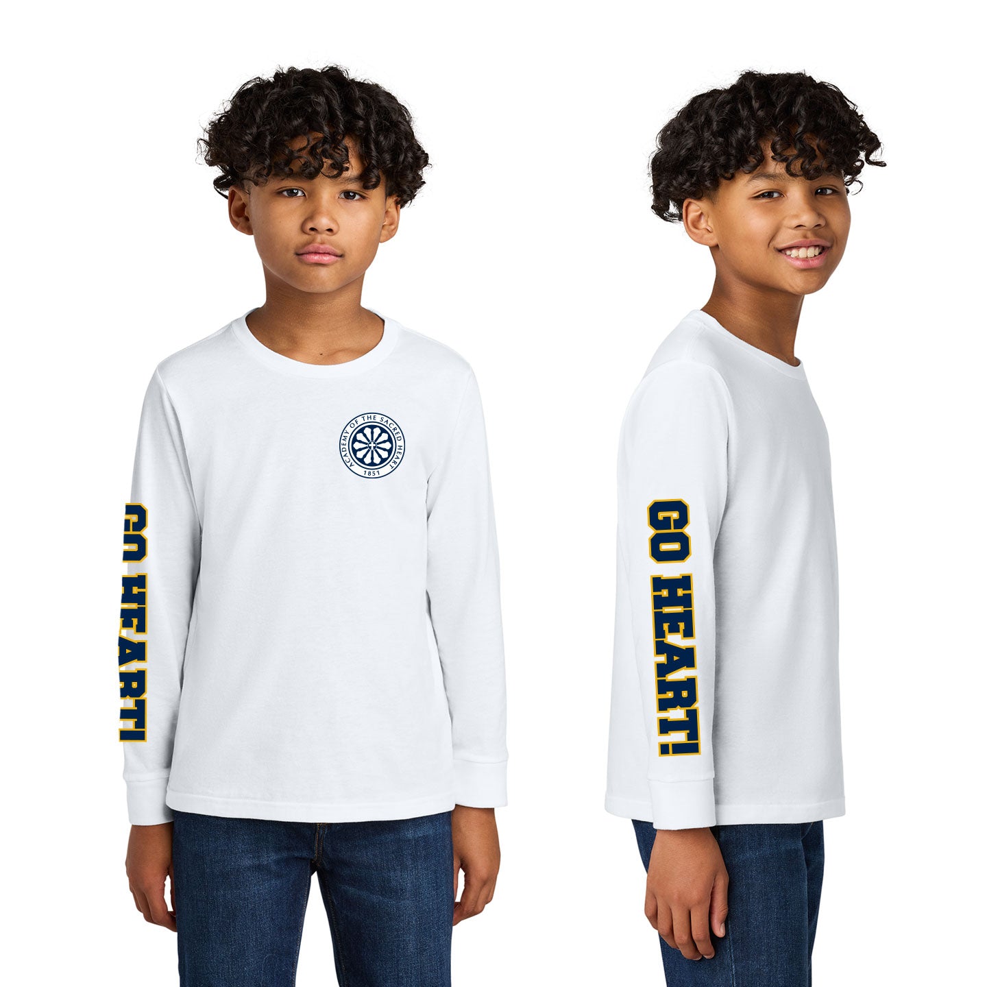 ASH - Go Heart! Printed Youth Next Level Cotton Long Sleeve