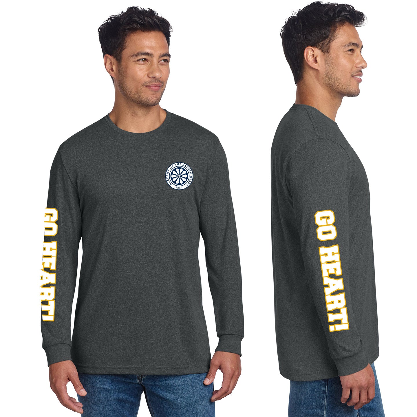 ASH - Go Heart! Printed Unisex Next Level Blend Long Sleeve