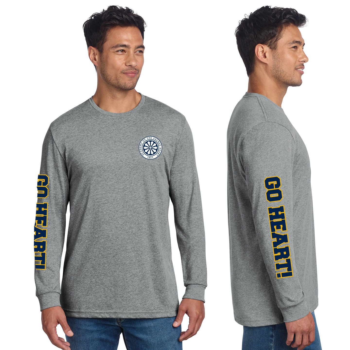 ASH - Go Heart! Printed Unisex Next Level Blend Long Sleeve