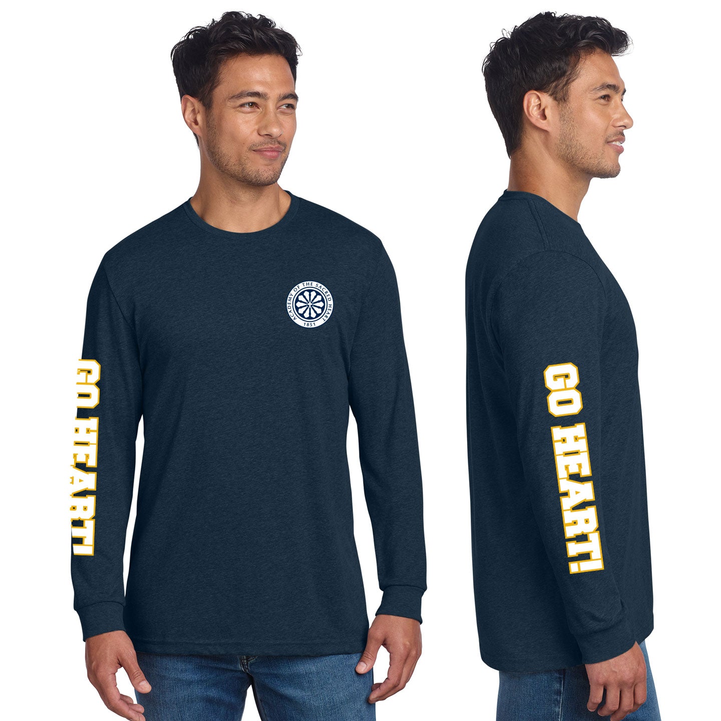 ASH - Go Heart! Printed Unisex Next Level Blend Long Sleeve