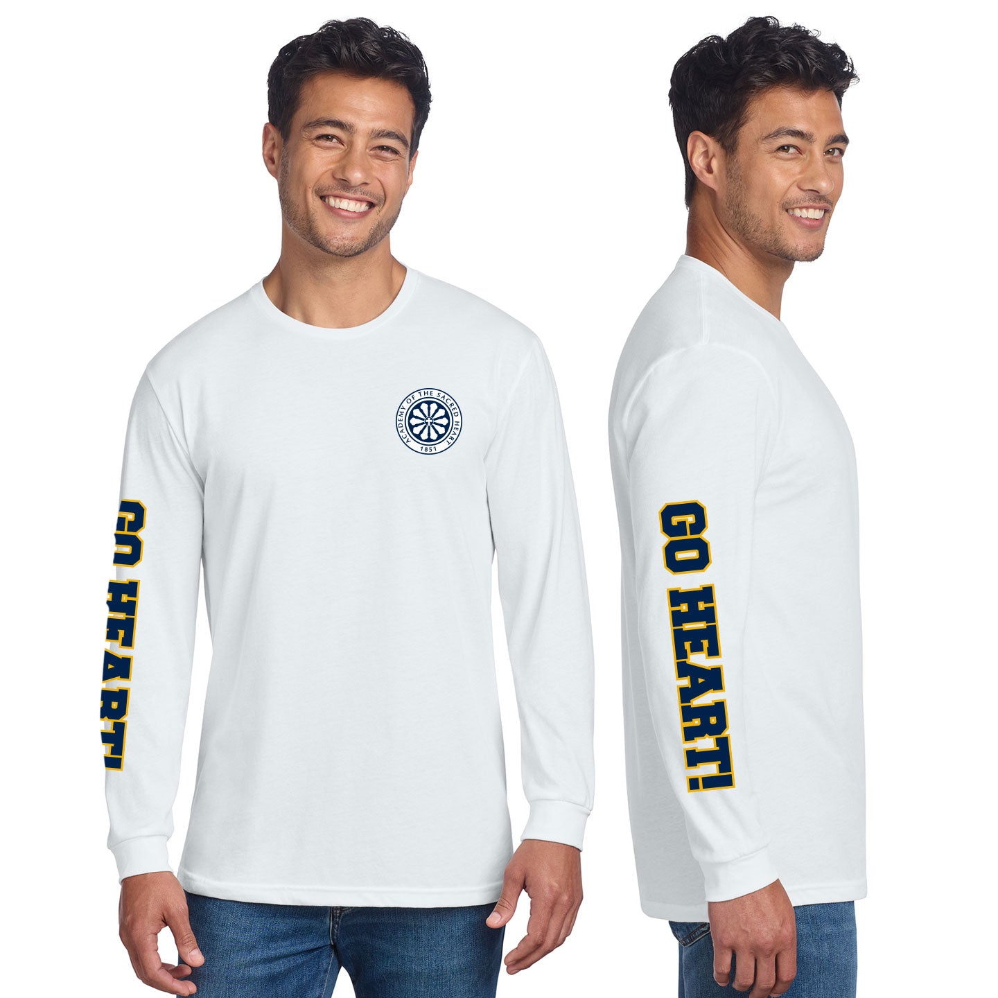 ASH - Go Heart! Printed Unisex Next Level Blend Long Sleeve