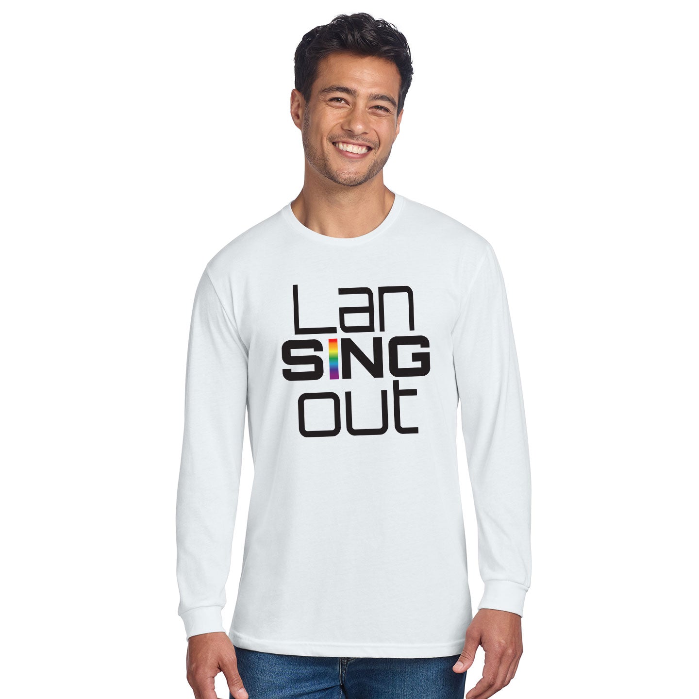 LanSINGout - Stacked Logo Printed Unisex Next Level Blend Long Sleeve
