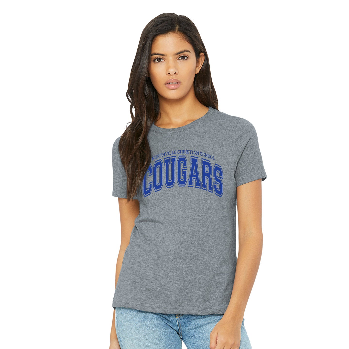 NVCS - Cougars Wordmark Relaxed Womens Tee