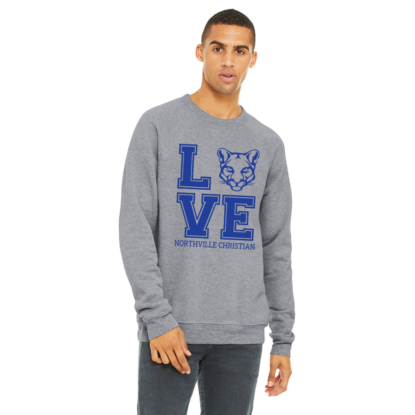 NVCS - Cougar Love Unisex Adult Raglan Fleece Sweatshirt