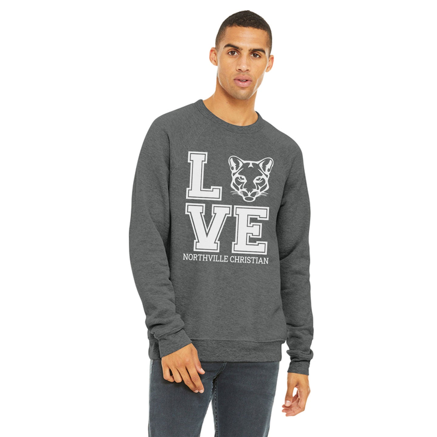 NVCS - Cougar Love Unisex Adult Raglan Fleece Sweatshirt