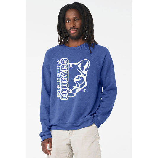 NVCS - Cougar Face Unisex Adult Raglan Fleece Sweatshirt
