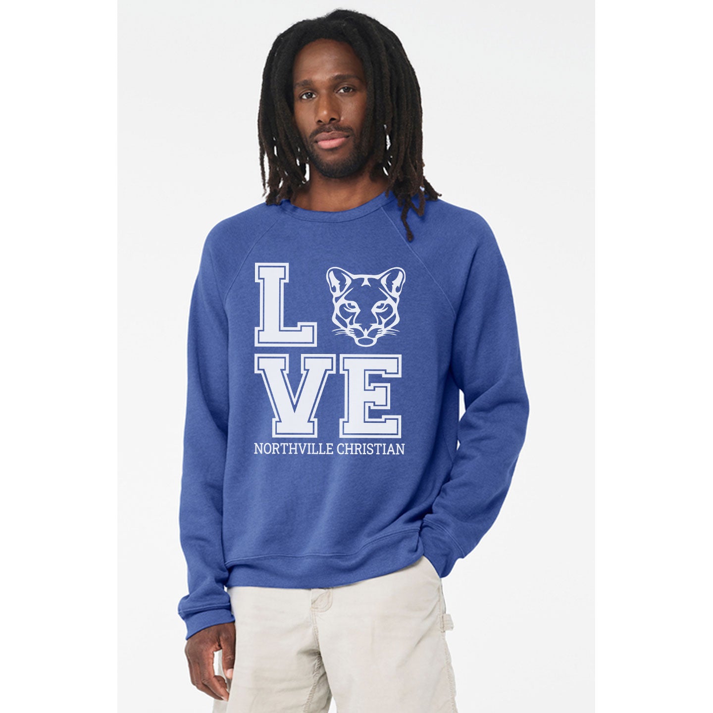 NVCS - Cougar Love Unisex Adult Raglan Fleece Sweatshirt