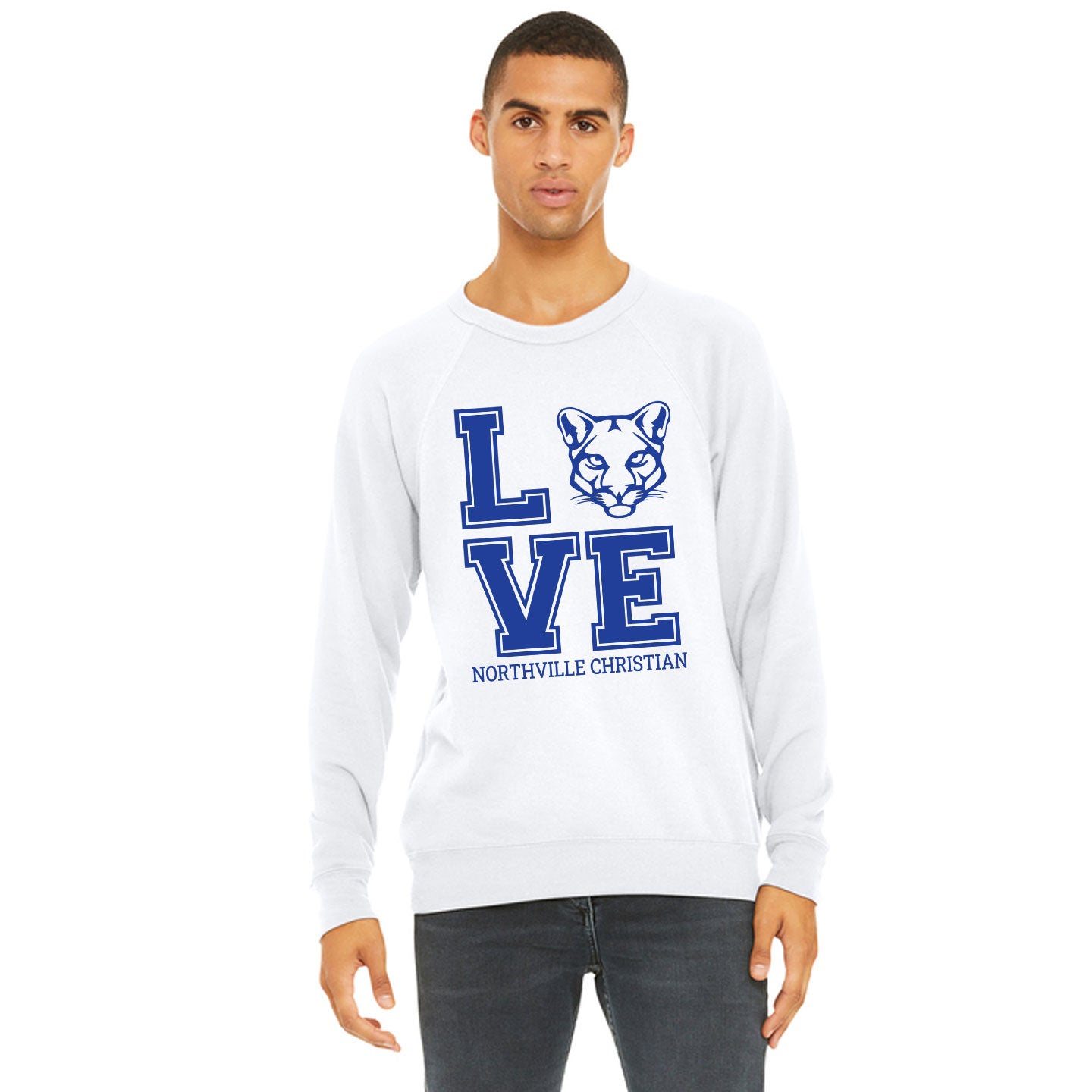 NVCS - Cougar Love Unisex Adult Raglan Fleece Sweatshirt