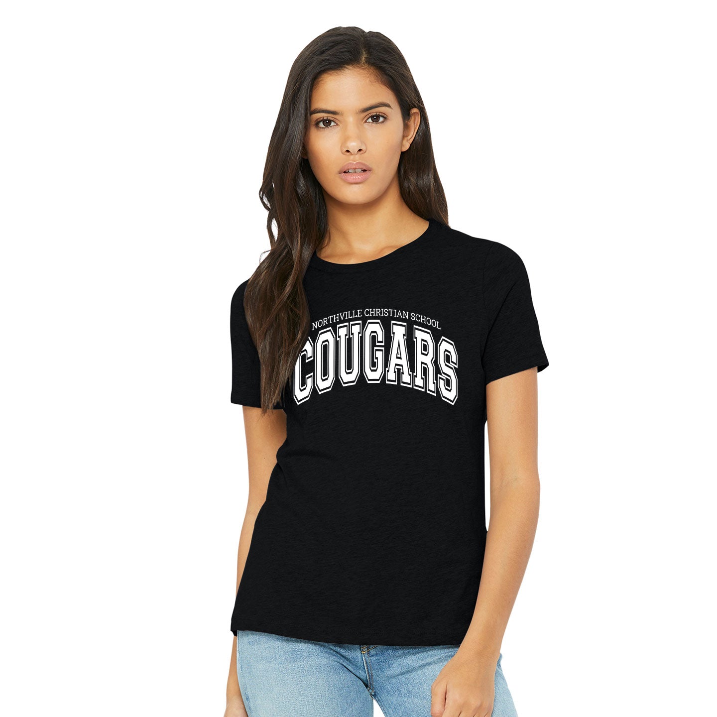 NVCS - Cougars Wordmark Relaxed Womens Tee