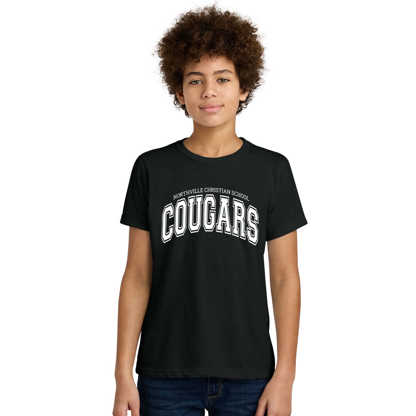 NVCS - Cougars Wordmark Youth Blend T-Shirt