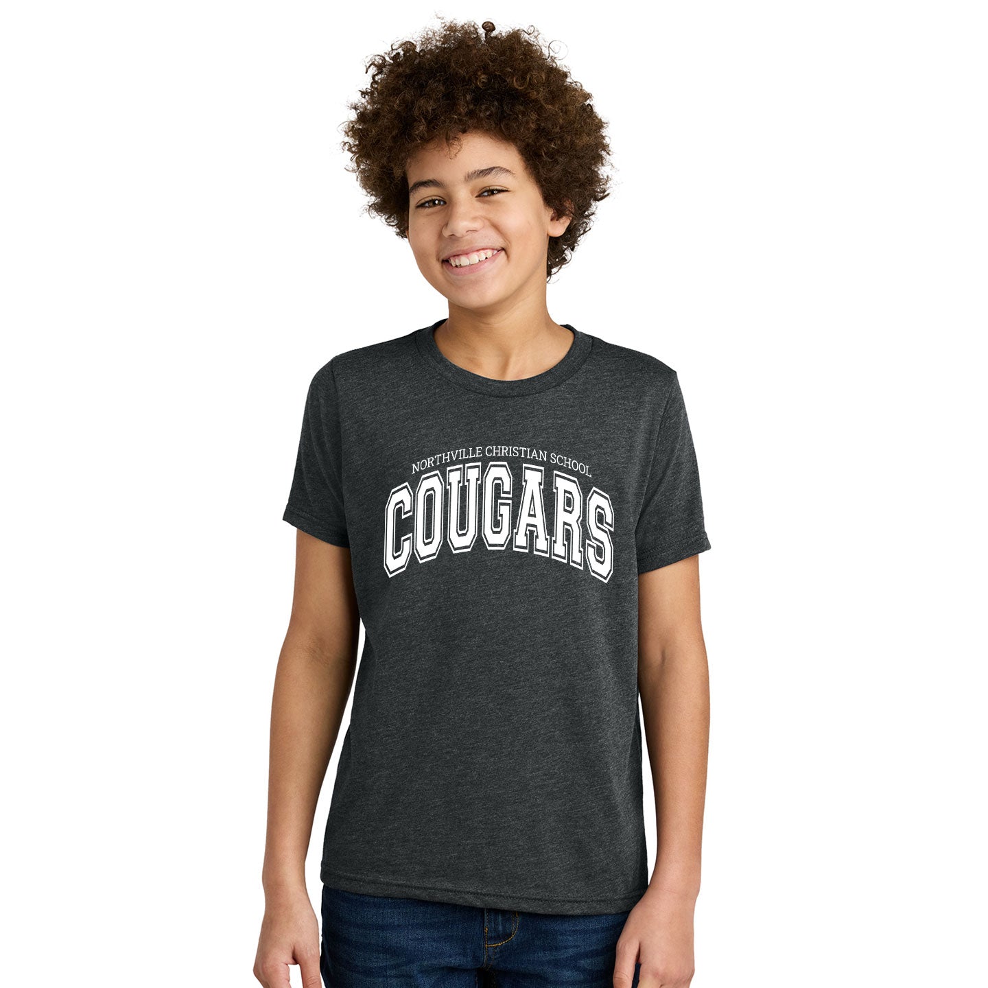 NVCS - Cougars Wordmark Youth Blend T-Shirt