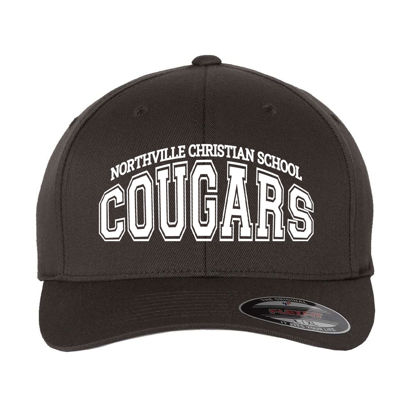 NVCS Cougars Arched - Flexfit Cotton Blend Cap Embroidery