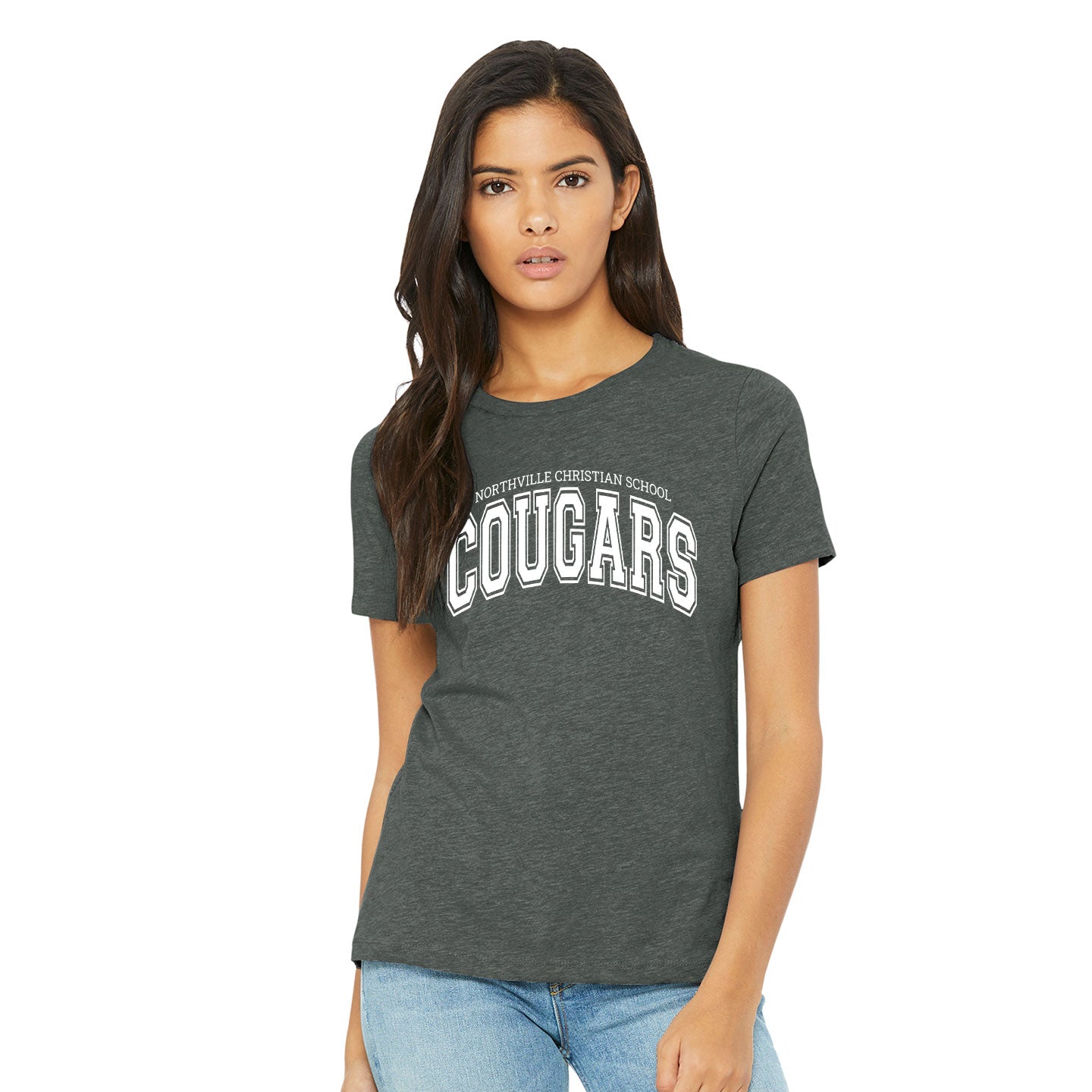 NVCS - Cougars Wordmark Relaxed Womens Tee