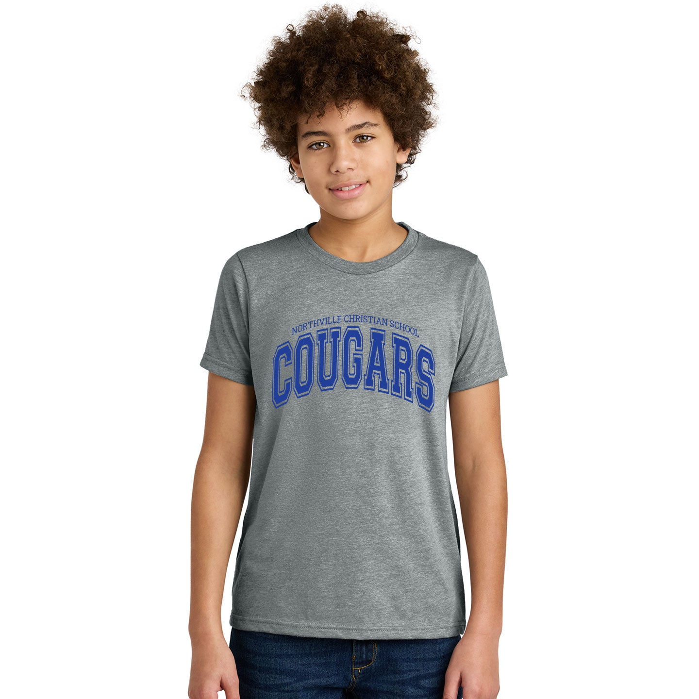 NVCS - Cougars Wordmark Youth Blend T-Shirt