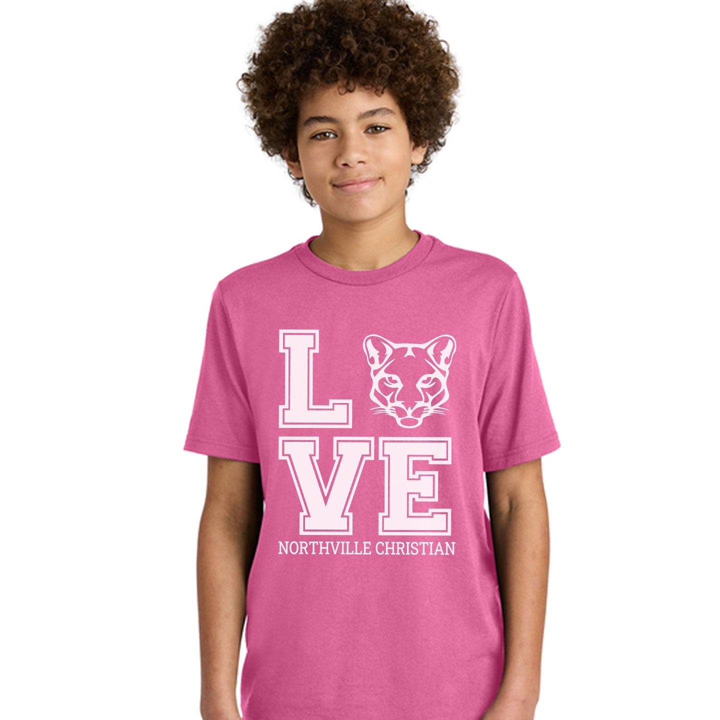 NVCS - Cougar Love PINK Youth CVC Tee