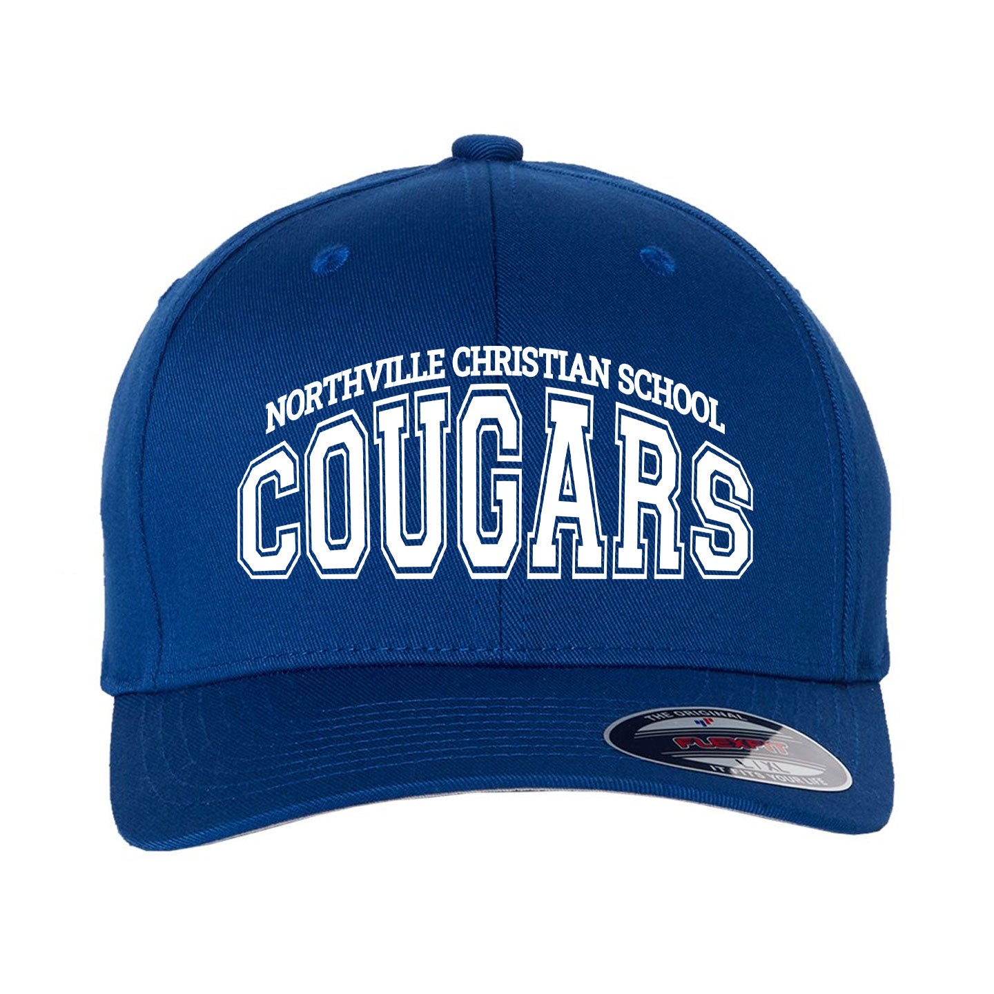 NVCS Cougars Arched - Flexfit Cotton Blend Cap Embroidery