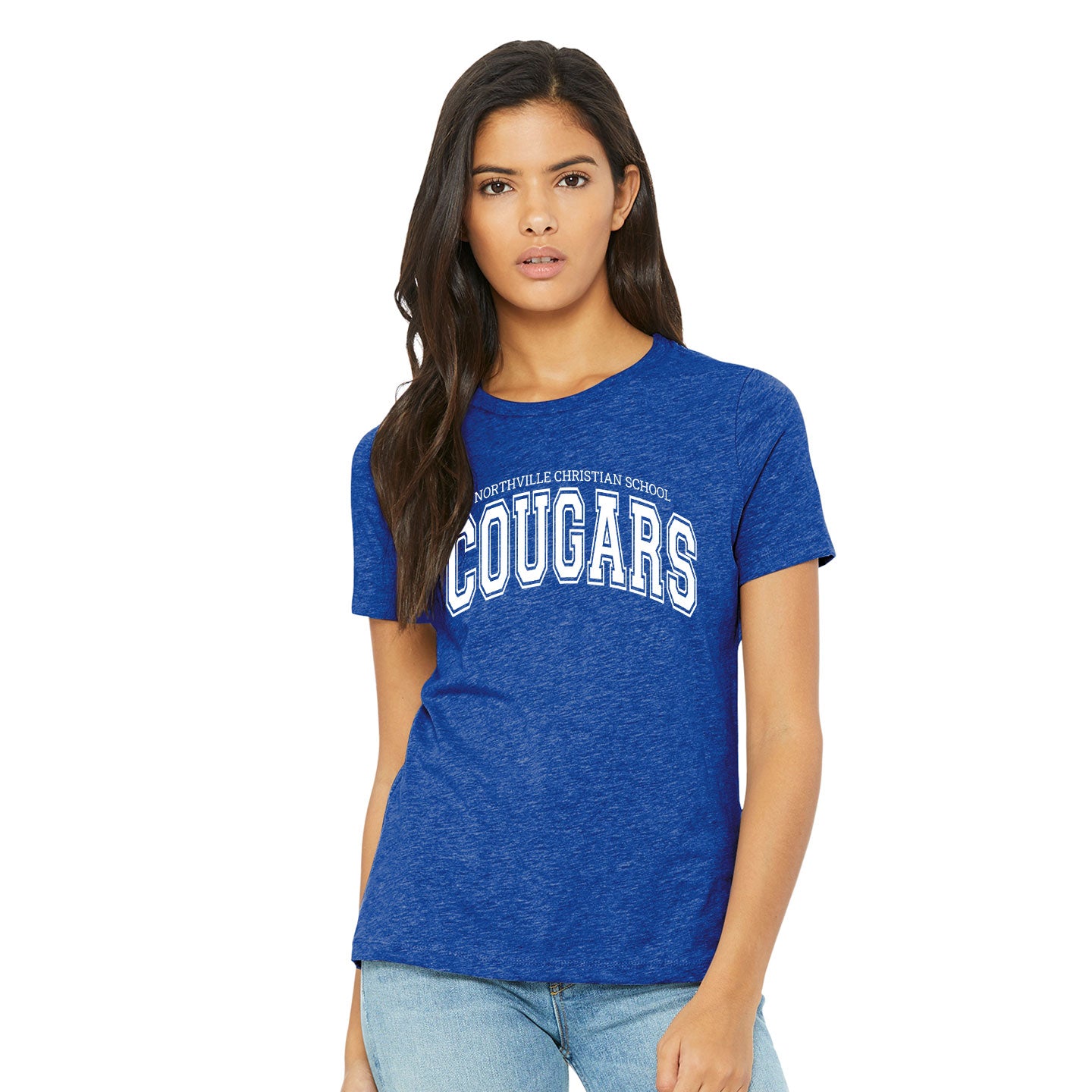 NVCS - Cougars Wordmark Relaxed Womens Tee