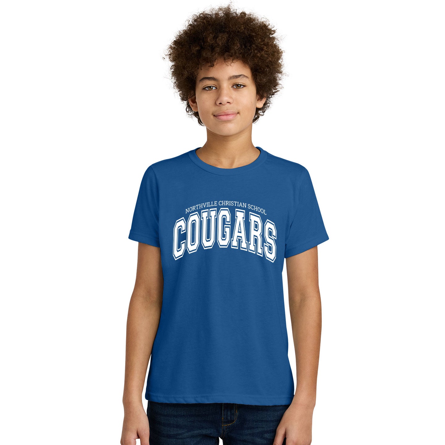 NVCS - Cougars Wordmark Youth Blend T-Shirt