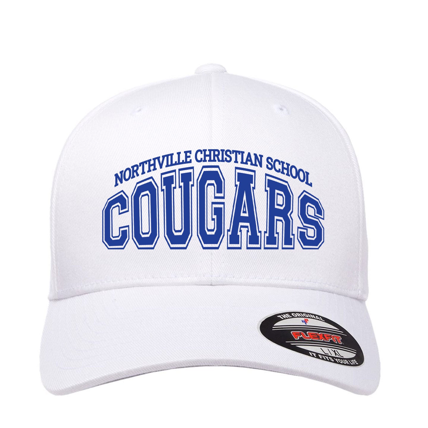 NVCS Cougars Arched - Flexfit Cotton Blend Cap Embroidery