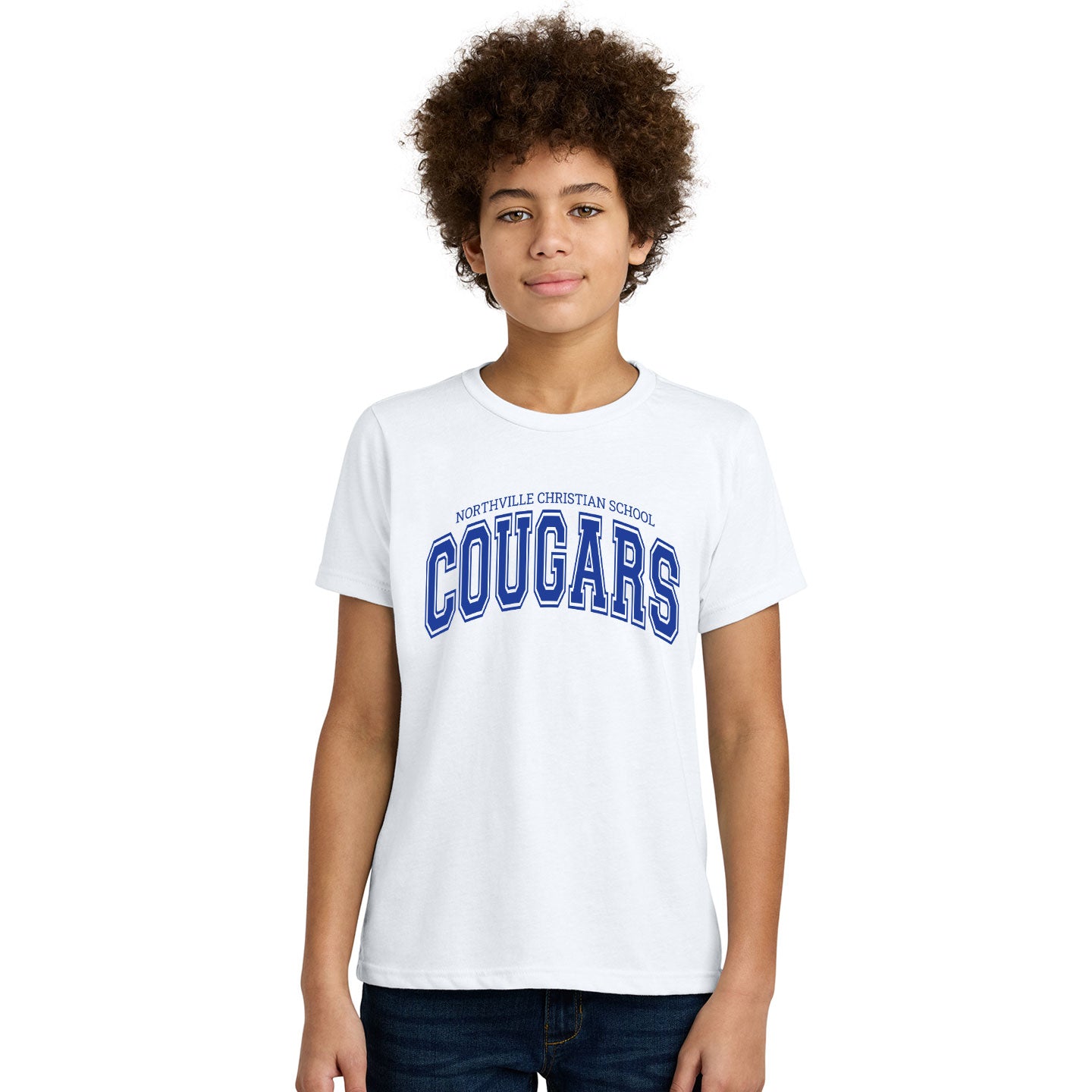 NVCS - Cougars Wordmark Youth Blend T-Shirt