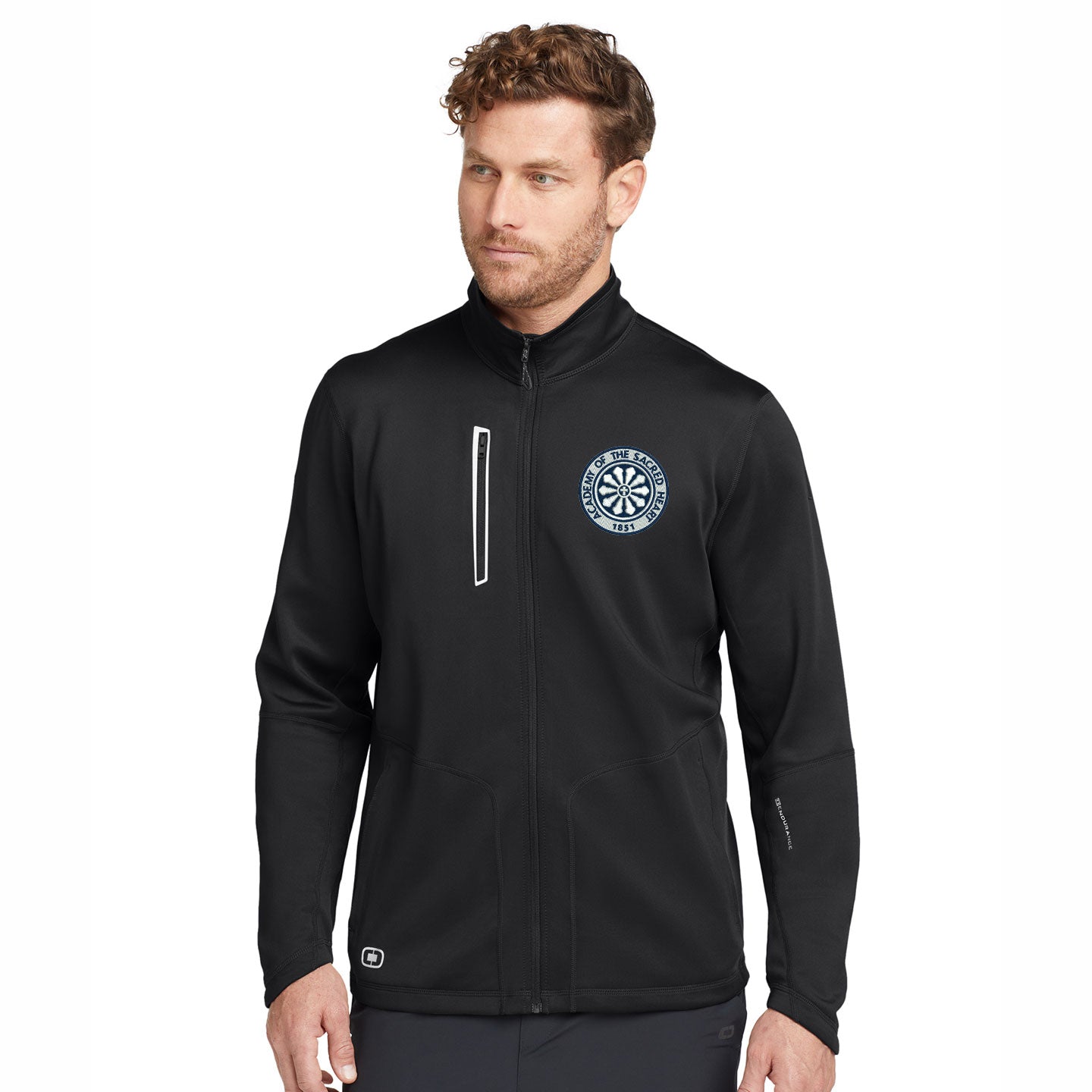 ASH -  Embroidered Rose Window Unisex OGIO Fulcrum Full-Zip Jacket