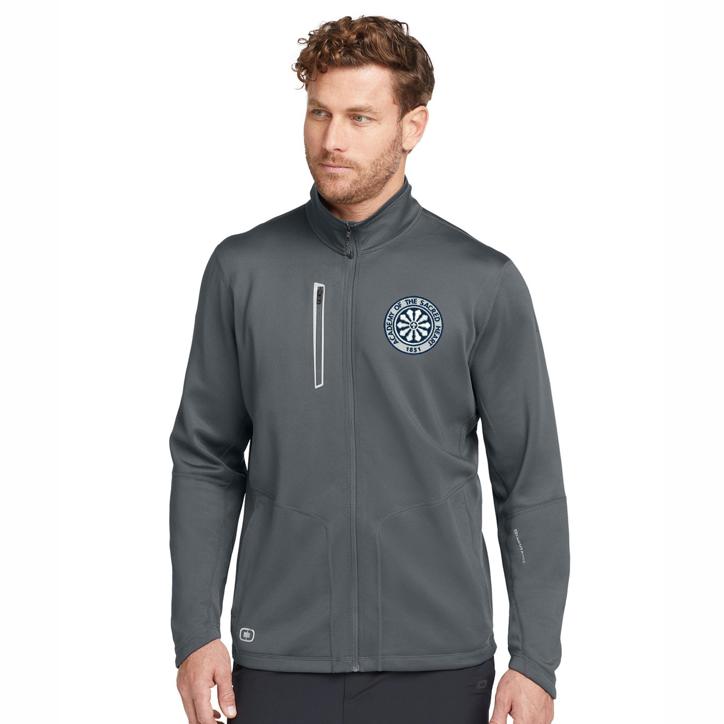 ASH -  Embroidered Rose Window Unisex OGIO Fulcrum Full-Zip Jacket