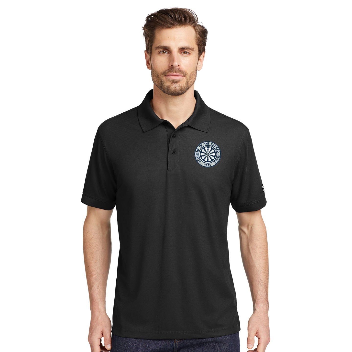 ASH -  Embroidered Rose Window Men's OGIO Caliber Performance Polo