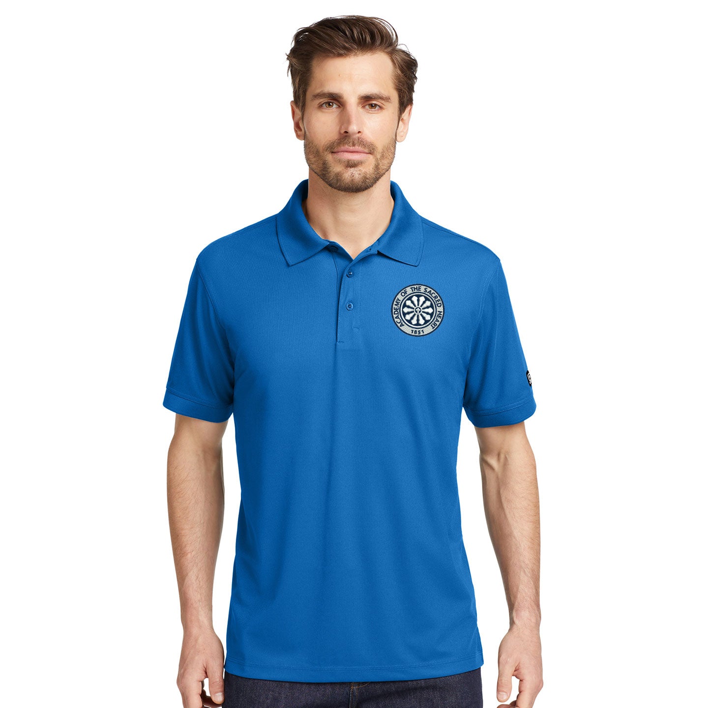 ASH -  Embroidered Rose Window Men's OGIO Caliber Performance Polo