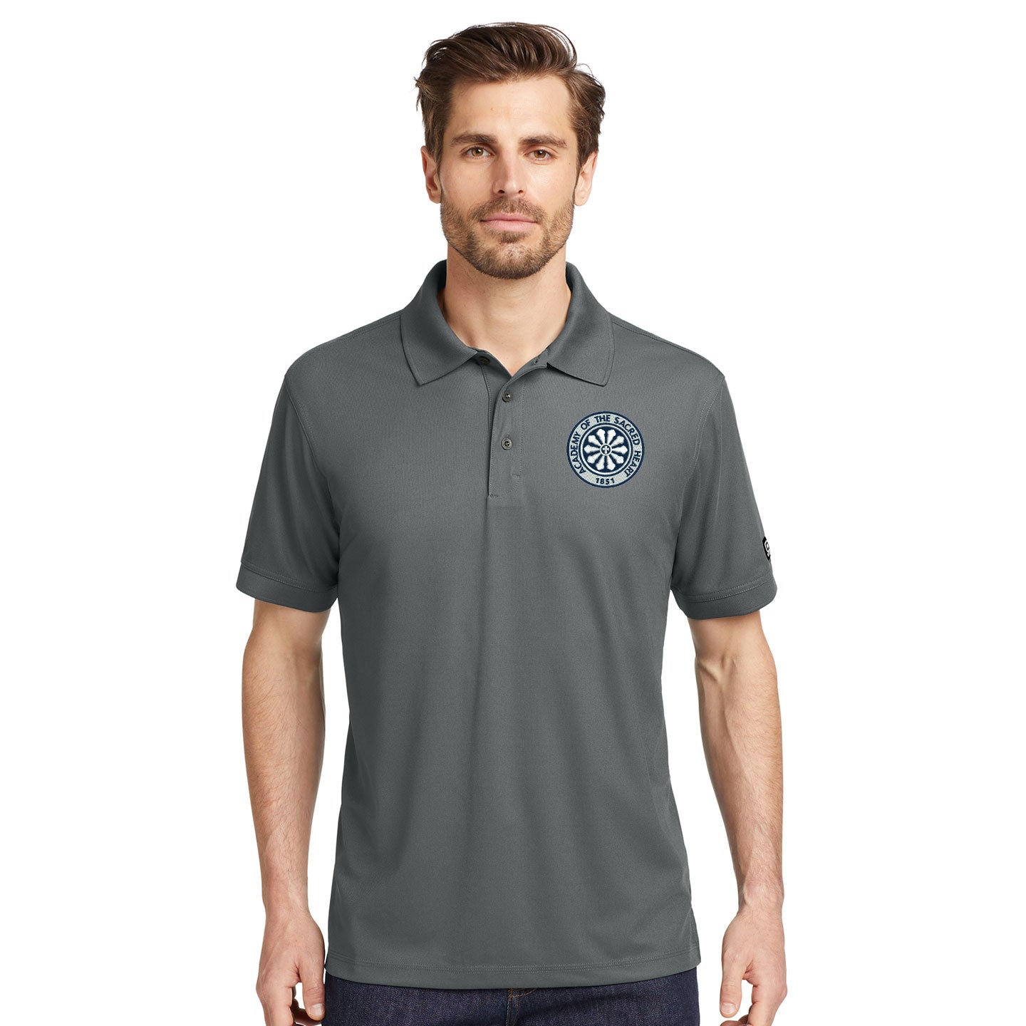 ASH -  Embroidered Rose Window Men's OGIO Caliber Performance Polo