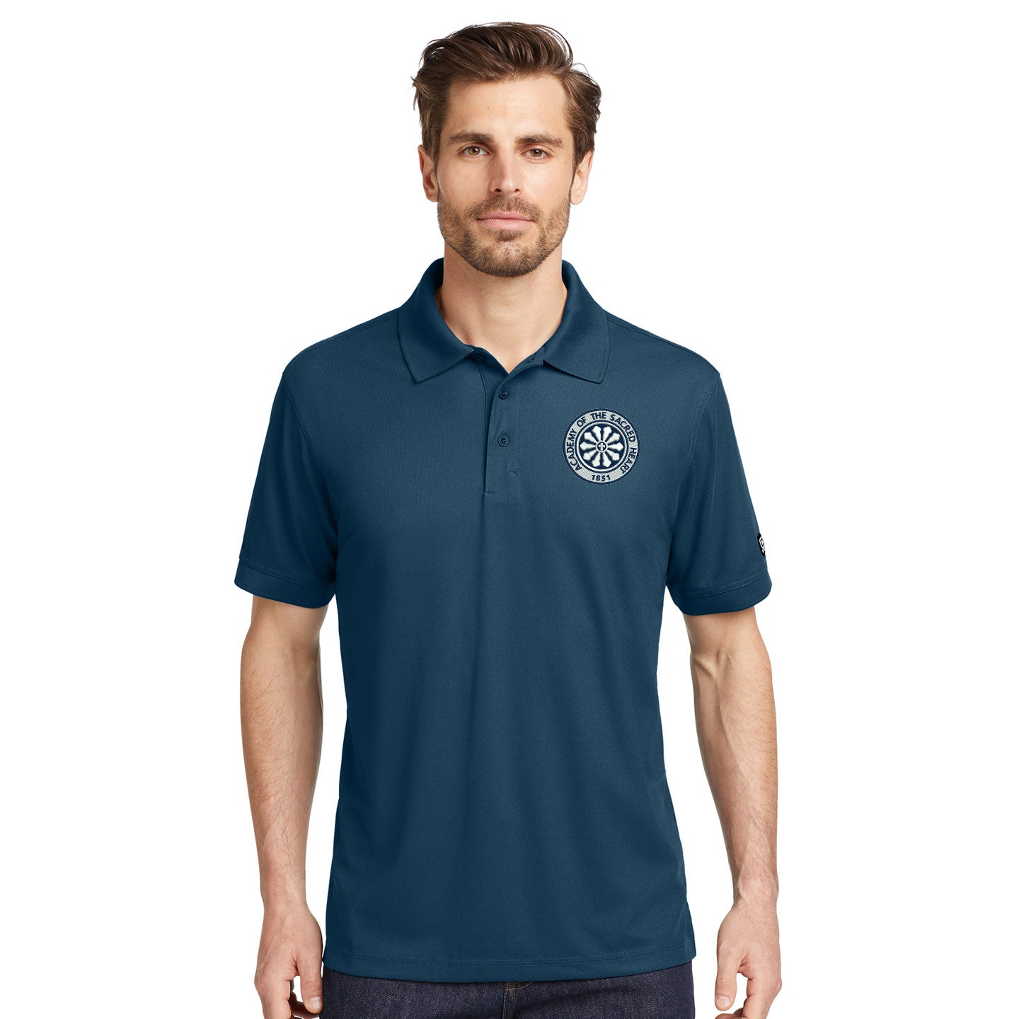 ASH -  Embroidered Rose Window Men's OGIO Caliber Performance Polo