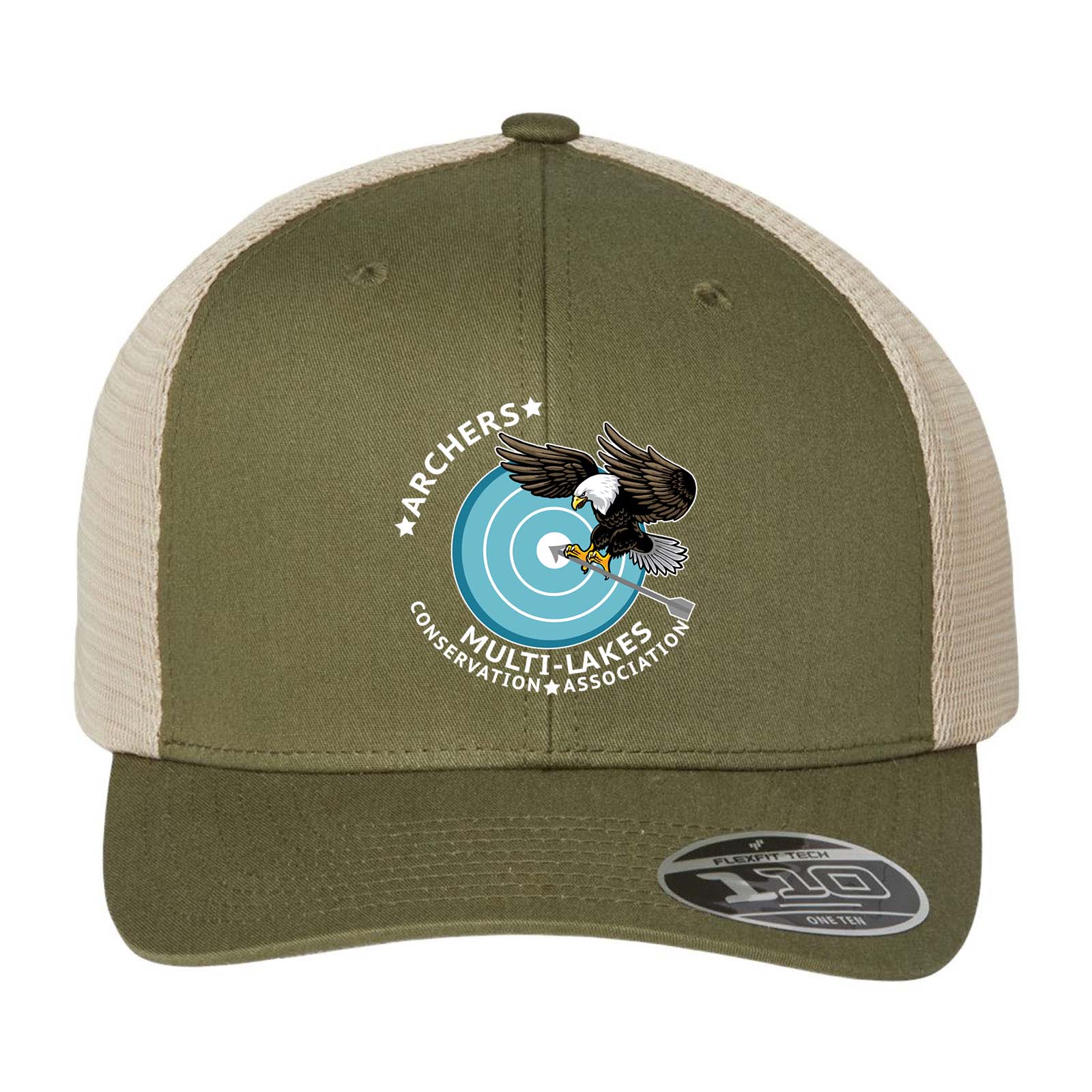 Multi-Lakes Flexfit 110M Trucker Mesh-Back Cap Embroidery