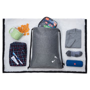 Embroidery Mélange Drawstring Gym Bag With Quick-Access Pocket