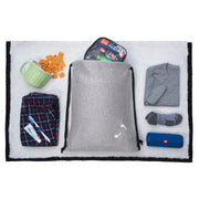 Embroidery Mélange Drawstring Gym Bag With Quick-Access Pocket