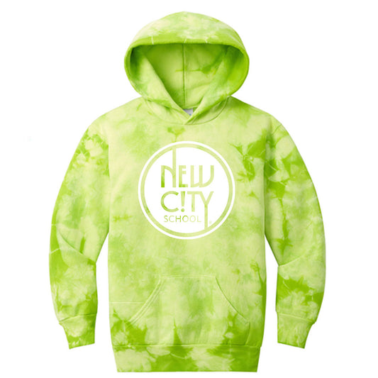New City School -  Full Front Circle Print  - Port & Company Tie Dye Hoodie Youth