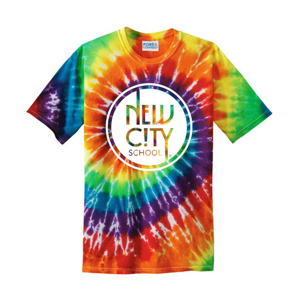 New City School -  Circle Print  - Port & Company Tie Dye Youth Tee